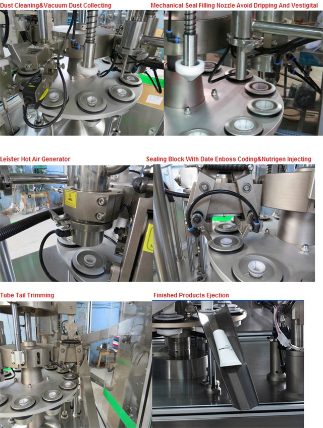 Rotary Semi Automatic Tube Hot Air Heating Filler And Sealer Equipment