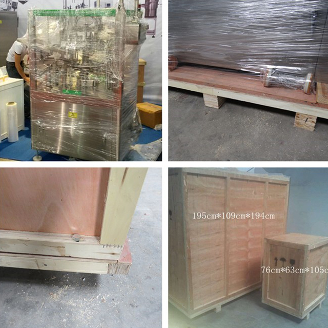 Wooden case packaging for tubes filling and sealing machine