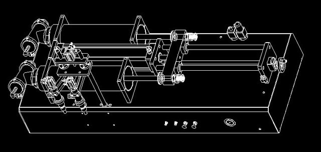 Semi Automatic Double Heads Pneumatic Cream Thinner Filler Equipment Drawing