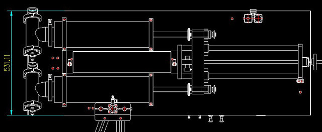 Semi Automatic Double Heads Pneumatic Cream Thinner Filler Equipment Drawing