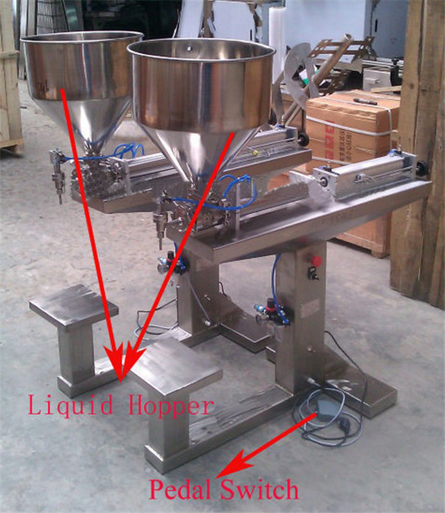 Desktop Semi Automatic Pneumatic Lotion Cream Filler Equipment